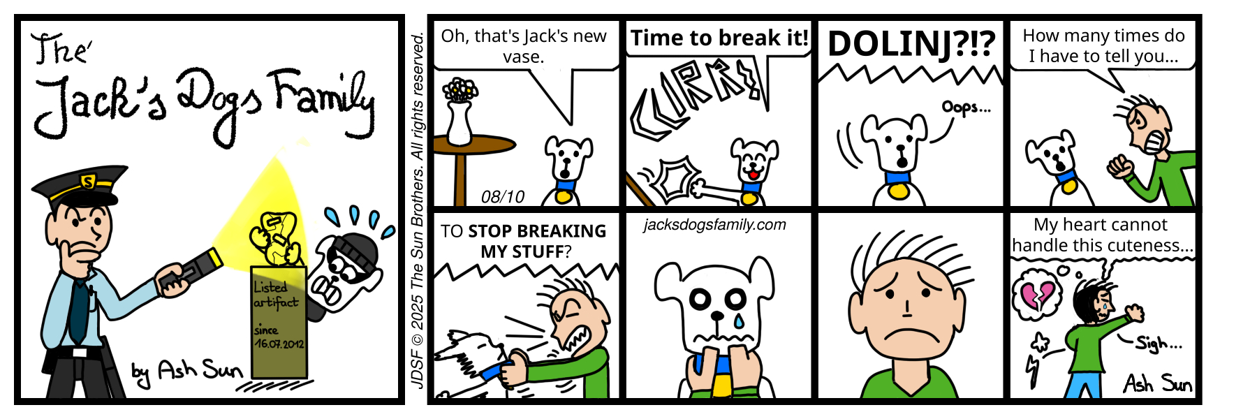 Jack's Dogs Family - Breaking a vase.